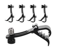 Healifty Lot de 5 Pinces de Fixation Micro pour Batterie, Clips Métalliques Antichoc Noirs, Support Stable pour Microphone, Compatible Configurations Variées, Accessoires Essentiels