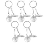 Healifty Lot de 5 Porte-Clés Football pour Garçon Pendentifs Mini Foot en Métal Accessoires Légers et Solide Souvenirs Football pour Fans et Joueurs Présent Match et Paquet à Dos