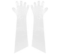 Healifty Lot de 50 gants jetables en plastique souple transparent à long bras pour examen vétérinaire (Blanc)