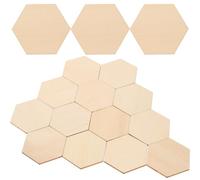 Healifty - Lot de 50 pièces hexagonales en bois de hêtre pour travaux manuels, peintures, décorations, 50 mm