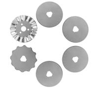 Healifty Lot de 6 Lames Rotatives en Acier Inoxydable Plaqué Titane, Comprenant Lames Droites, Ondulées et Pointillées, pour Cutter Rotatif, Couture, Quilting et Bricolage Textile