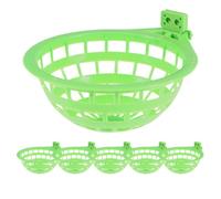 Healifty Lot de 6 Nids en Plastique Verts Grosse Taille pour Pigeons, Perruches et Petits Perroquets, Bols D'incubation et Nidification, Accessoires pour Cages à Oiseaux, Nid D'œufs