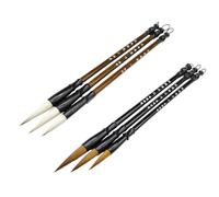 Healifty Lot de 6 Pinceaux D’Écriture Calligraphique en Poils de Loup et Poils Mixtes Tailles Variées Ensemble pour Calligraphie Chinoise Kanji Sumi Pratique Artistique Traditionnelle