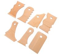 Healifty Lot de 7 Outils de Poterie en Bois pour Sculpture d'argile, Confortables à Tenir, pour Modeler et Lisser la Pâte à Modeler