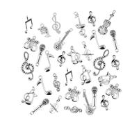 Healifty Lot De 70 Breloques Note De Musique En Alliage Argenté, Charms Diy Pour Fabrication De Bijoux, Décoration Créative Pour Bracelets Et Colliers, Accessoires Polyvalents Pour Loisirs Créatifs