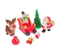 Healifty Lot de 8 Décorations de Noël en Résine Motifs Père Noël Bonhomme de Neige Sapin Renne Traîneau Légères et Portables pour Maison Bureau et Fête