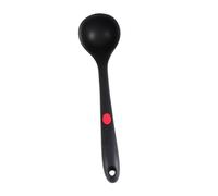 Healifty Louche à Soupe Silicone Noir Ustensile de Cuisine Antiadhésif Résistant Chaleur Poignée Ergonomique pour Maison et Restaurant