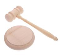 Healifty Maillet de Juge en Bois de Hêtre Massif 42Mm X 90Mm Socle Marteau de Tribunal Compact pour Ventes aux Enchères et Usage Judiciaire