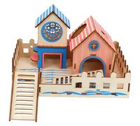Healifty Maison en Bois pour Hamster Échelle de Grimpe, d'escalade Naturel pour Petits Animaux, Plateforme et Cachette Confortable pour Gerbilles et Rats - Accessoire Ludique pour Soulager
