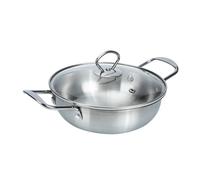 Healifty Marmite à Nouilles Inox 18 Cm Couvercle, Mini Casserole Double Oreilles, Pot Multifonction pour Soupe, Fondue Chinoise et Nouilles Instantanées, Ustensile Cuisine Domestique