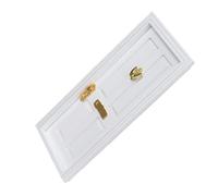 Healifty Mini Porte en Bois Blanche 4 Compartiments, Ornement Miniature de Porte pour Maison de Poupée, Décoration Artisanale Écologique et Solide, Accessoire Modélisme et Ameublement