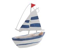 Healifty Mini Voilier Bois Modèle Nautique Méditerranéen pour Décor de Maison Plage Centre de Table Fête Marine Ornement de Bureau et Cake Topper Graduation