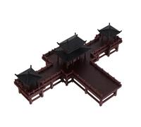 Healifty Miniature Pavilion Figurine Asian Fish Tank Decor Ancient Chinese Building Model Aquarium Ornament for Micro Landscape Zen Garden