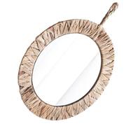 Healifty Miroir Mural Rond Tissé Décoratif Rotin Naturel pour Chambre Salle de Bain Salon Miroir Suspendu Artisanal Style Vintage Décoration Murale Élégante et Fonctionnelle