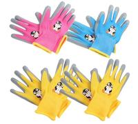 Healifty Moufles de Jardinage Garçon et Filles 4 Paires Anti-perforation en Latex, Tailles 3xs, Couleurs Jaune, Rose et Bleu, Résistants à L’usure pour Désherbage et Travaux D’extérieur