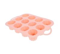 Healifty Moule à Muffins Silicone Cavités avec Motif Dentelle Moules Pâtisserie Flexibles Antiadhésifs pour Mini Gâteaux Mousses et Cakes Cylindriques Rose