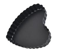 Healifty Moule à Pâtisserie en Acier au Carbone Noir, Plaque de Cuisson Antiadhésive de Cœur Fond Amovible, Plat à Four Pratique pour Gâteau, Tarte et Pâtisserie DIY