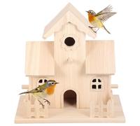 Healifty Nichoir à Oiseaux en Bois Massif, Nid D’Oiseau Décoratif pour Intérieur et Extérieur, Maison en Bois Naturel Taille Moyenne, Nid D’Oiseau Artificiel pour Petits Oiseaux,
