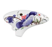 Healifty Ocarina Céramique à 6 Trous Tonalité Ac pour Débutants, Petit Ocarina à Longue Bouche Bleu et Rouge, Instrument de Musique Portable pour Adultes et Adolescents, Design Floral