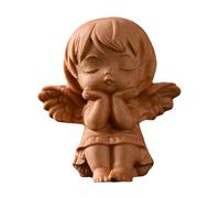 Healifty Ornement Ange Bois Sculpté avec Ailes Figurine Miniature Artisanale pour Décoration Religieuse Cadeau Mini pour Maison Bureau Ou Jardin Modèle Unique