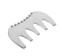 Healifty Outil Gua Sha Visage en Acier Inoxydable, Peigne de Massage Tête Portable à Dents Larges, Planche de Grattage Ergonomique pour Massage Facial et Cuir Chevelu, Usage Professionnel