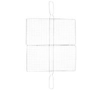 Healifty Panier à Griller Barbecue en Acier Inoxydable 21x39 Cm, Grille à Clips pour Poisson et Légumes, Accessoires Métalliques pour Cuisson en Extérieur, Panier Multifonction