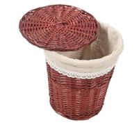 Healifty Panier à Linge Tissé Panier De Rangement Pour Vêtements Conteneur Organisation Avec Couvercle Pour Chambre Et Buanderie