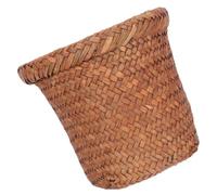 Healifty Panier Corbeille Tressée Jonc de Mer Style Rural Poubelle Intérieure Récipient de Rangement Réutilisable pour Bureau et Maison