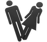 Healifty Panneau des Toilettes Hommes Femmes Noir Abs Électroplate