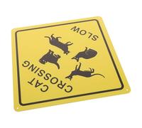 Healifty Panneau Mural en Fer pour Passage de Chat Style Rétro, Décoration Murale Métallique pour Restaurant et Bar, Panneau de Signalisation « Attention Chats » pour Intérieur