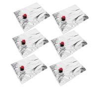 Healifty Paquet à Vin Rechargeable 2l avec Bec Verseur en Lot De 6, Poche à Boisson en Matériau Robuste, Polyvalente pour Pique- Et Camping Réutilisable