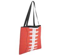 Healifty Paquet Cabas Rugby en Polyester Marron Réutilisable Grosse Capacité pour Shopping et Sports Imprimé Thème Rugby Polyvalent et Solide