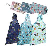 Healifty Paquet de Courses Pliable Réutilisable Lot de 6 Paquet Fourre-Tout pour Courses et Voyages