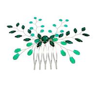 Healifty Peigne à Cheveux à Strass Vert en Cristal Peigne Latéral Décoratif pour Mariage Accessoires de Coiffure pour Femmes et Filles Léger et Compact pour Bal et Anniversaire