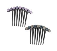 Healifty Peigne à Cheveux Orné de Cristaux en Résine 7 Dents, Lot de 2 pour Coiffure Élégante, pour Mariage ou Fête, Accessoire Floral Charmant Couleur Aléatoire