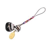 Healifty Pendentif Chat Amulette Japonerie en Céramique Noir Ornement Léger pour Paquet à Dos et Téléphone Breloque Maneki Neko Feng Shui Accessoire Décoratif Porte-Clés Symbole Chance