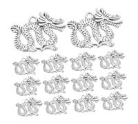 Healifty Pendentifs Dragon Vintage 20 Pièces pour Création Bijoux Unisexes, Métal Argenté Ancien, Trou Suspendre, Accessoires DIY pour Colliers, Bracelets, Usage Fête Noël, Anniversaire