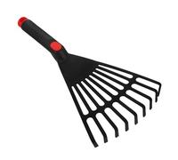 Healifty Petit Râteau à Main en Plastique Noir Portable pour Jardin et Parterre de Fleurs, Outil de Jardinage Sûr et Fiable avec Manche Ergonomique