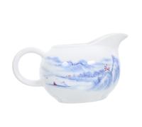 Healifty Pichet à Lait Céramique Bleue et Blanche pour Café Crémier Polyvalent pour Sauce et Crème Récipient pour Bar à Café Facile à Nettoyer et Compact pour Voyage