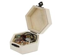 Healifty Pierres Naturelles Pierre de Chakra en Cristal et Bois, Pendentif Irrégulier, Cœur, Coffret Présent en Bois, pour Sommeil Réparateur et Contemplation, Aide à Couleur Aléatoire
