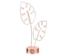 Healifty Pince à Photo de Table en Métal Rose Doré avec Socle, Porte-Notes Bureau Décoratif de Feuille de Monstera, Clip Mémo Multifonction pour Maison, Fêtes et Bureau