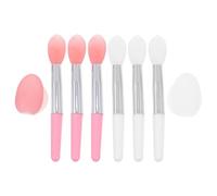 Healifty Pinceaux à Lèvres en Silicone 8 Pièces Ensemble Taille Standard Outil Applicateur de Maquillage pour Fille Manche Blanc et Rose Usage Quotidien et Voyage