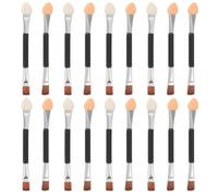 Healifty Pinceaux à Paupières Double Embout 30 Pcs avec Tubes en Aluminium Argenté, Embouts en Coton Latex Doux, Petit Pinceau Biseauté pour Sourcils et Applicateur Poudre Multifonction,