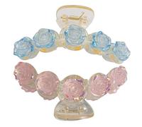 Healifty Pinces à Cheveux Camélia 2 Pcs Grandes Griffes En Acrylique Pour Cheveux Épais Femmes Bain Visage Soirée