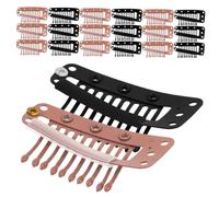 Healifty Pinces à Cheveux Pour Extensions 40 Pcs, Clips De Fixation 10 Dents Noir Marron Clair, Clips Pince Postiche Confortables Pour Coiffure, Accessoires De Coiffure Diy