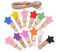 Healifty Pinces à Photos Décoratives Bois Pinces Multifonctions Compactes Remplaçables Et Réutilisables pour Maison Fête