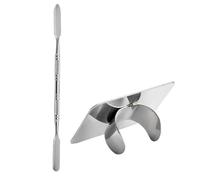 Healifty Plaque cosmétique Acier Inoxydable Grand Format Plaque Mélange Fondation Spatule Cosmétique pour Nail Art et Teint Visage Portable avec Anneau Arrière