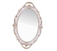 Healifty Plateau à Cosmétiques Vintage Miroir Blanc Élégant Rétro pour Décoration Et Rangement Accessoires Photographie Style Américain Multifonction pour Salon Et Fête