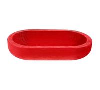 Healifty Plateau de Service Ovale en Bois Rouge Petit Plateau Multifonction pour Fruits Gâteaux et En-cas Portable Résistant Accessoire la Cuisine pour Maison et Réception