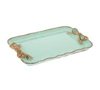 Healifty Plateau Rectangulaire Vintage Résine pour Fruits et Snacks Plateau de Service Multifonctionnel Décoratif pour Maison et Salon de Élégant Vert